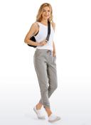 CRZ Yoga Women's Short/Regular Studio Joggers Striped Travel Lounge Pants Drawstring 7/8 Casual Track Pants with Pockets