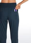 CRZ Yoga Women's Short/Regular Studio Joggers Striped Travel Lounge Pants Drawstring 7/8 Casual Track Pants with Pockets