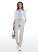 CRZ Yoga Women's Stretch Casual Pants Tapered Elastic Waist Lounge Travel Track Yoga Dress Sweatpants with Pockets