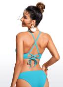 CRZ Yoga Women's Swimwear Tops Sunshine Bikini Top Lace Up Crisscross Fuchsia / L