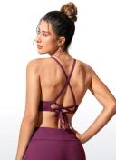 CRZ Yoga Women's Swimwear Tops Sunshine Bikini Top Lace Up Crisscross Fuchsia / L