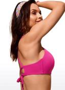 CRZ Yoga Women's Swimwear Tops Sunshine Bikini Top Lace Up Crisscross Fuchsia / L
