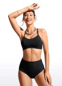 CRZ Yoga Women's Swimwear Tops Sunshine Bikini Top Lace Up Crisscross Fuchsia / L