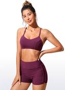 CRZ Yoga Women's Swimwear Tops Sunshine Bikini Top Lace Up Crisscross Fuchsia / XXS