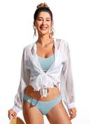 CRZ Yoga Women's Swimwear Tops Sunshine Bikini Top Lace Up Crisscross Fuchsia / XXS