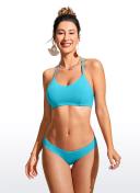 CRZ Yoga Women's Swimwear Tops Sunshine Bikini Top Lace Up Crisscross Turquoise / M