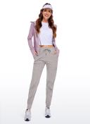 CRZ Yoga Women's Travel Classic Fit Striped Joggers 28'' Ruched Black / XXS