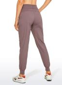 CRZ Yoga Women's Travel Classic Fit Striped Joggers 28'' Ruched Black / XXS