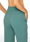 CRZ Yoga Women's Travel Classic Fit Striped Joggers 28'' Ruched Black / XXS
