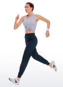 CRZ Yoga Women's Travel Classic Fit Striped Joggers 28'' Ruched Black / XXS