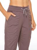 CRZ Yoga Women's Travel Classic Fit Striped Joggers 28'' Ruched Black / XXS