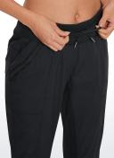 CRZ Yoga Women's Travel Slim Fit Striped Pants 25'' Cinched Leg Dark Russet / L