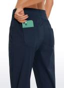 CRZ Yoga Women's Travel Slim Fit Striped Pants 25'' Cinched Leg Dark Russet / XXS