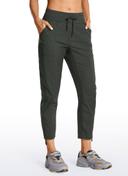 CRZ Yoga Women's Travel Slim Fit Striped Pants 25'' Cinched Leg Ink Blue / XXS