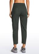 CRZ Yoga Women's Travel Slim Fit Striped Pants 25'' Cinched Leg Ink Blue / XXS