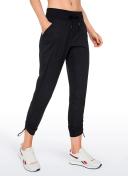 CRZ Yoga Women's Travel Slim Fit Striped Pants 27'' Cinched Leg Adobe Blue / XL
