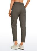 CRZ Yoga Women's Travel Slim Fit Striped Pants 27'' Cinched Leg Dark Chrome / XL