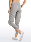 CRZ Yoga Women's Travel Slim Fit Striped Pants 27'' Cinched Leg Ink Blue / XS