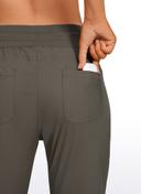 CRZ Yoga Women's Travel Slim Fit Striped Pants 27'' Cinched Leg Ink Blue / XS
