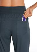 CRZ Yoga Women's Travel Slim Fit Striped Pants 27'' Cinched Leg Ink Blue / XXS