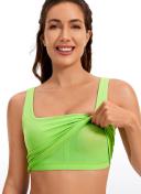 CRZ Yoga Women's Yoga Low Impact Butterluxe Longline Bra Square Neck Mauve / M