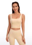 CRZ Yoga Women's Yoga Low Impact Butterluxe Longline Bra Square Neck Mauve / M