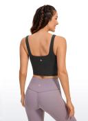 CRZ Yoga Women's Yoga Low Impact Butterluxe Longline Bra Square Neck Mauve / M