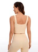 CRZ Yoga Women's Yoga Low Impact Butterluxe Longline Bra Square Neck Mauve / M