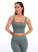 CRZ Yoga Women's Yoga Low Impact Butterluxe Longline Bra Square Neck Mauve / XL
