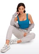 CRZ Yoga Women's Yoga Low Impact Butterluxe Longline Bra Square Neck Mauve / XXS