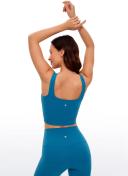 CRZ Yoga Women's Yoga Low Impact Butterluxe Longline Bra Square Neck Mauve / XXS