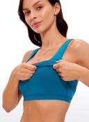 CRZ Yoga Women's Yoga Low Impact Butterluxe Longline Bra Square Neck Mauve / XXS