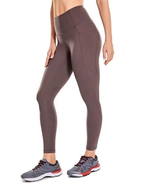 CRZ Yoga Women's Yoga Train High Rise Nakedfeel Pocket Leggings II 23" Purple Taupe / M