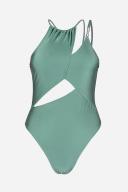Cupshe Green Asymmetrical Cutout Chain One Piece Swimsuit - Eucalyptus,XL