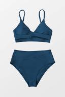 Cupshe Marsala Navy Twist High Waisted Bikini - Navy,L