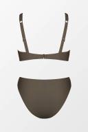 Cupshe x STASSIE Oasis V-Wire Bralette & V-Cut Cheeky Bikini Set - Brown,XL
