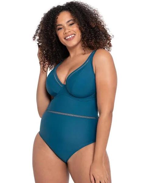 Curvy Kate First Class Plunge Swimsuit Deep Teal / 36H