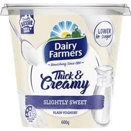 Dairy Farmers Thick & Creamy Sweet & Creamy Plain Yogurt 600g