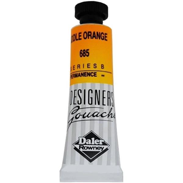 Daler Rowney : Designers' Gouache Paint : 15ml : Middle Orange