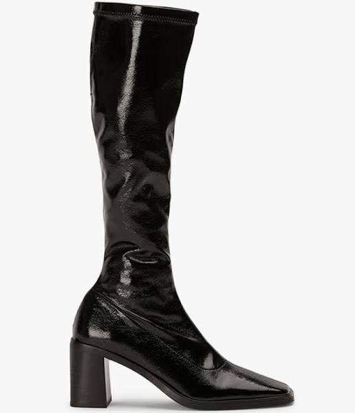 Damon Black Crinkle Patent Calf Boots | Boots | Tony Bianco Black Crinkle Patent / 6.5