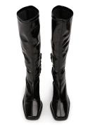Damon Black Crinkle Patent Calf Boots | Boots | Tony Bianco Black Crinkle Patent / 8.5