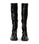 Damon Black Crinkle Patent Calf Boots | Boots | Tony Bianco Black Crinkle Patent / 8.5