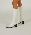 Damon Ecru Crinkle Patent Calf Boots | Boots | Tony Bianco Ecru Crinkle Patent / 10
