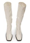 Damon Ecru Crinkle Patent Calf Boots | Boots | Tony Bianco Ecru Crinkle Patent / 10