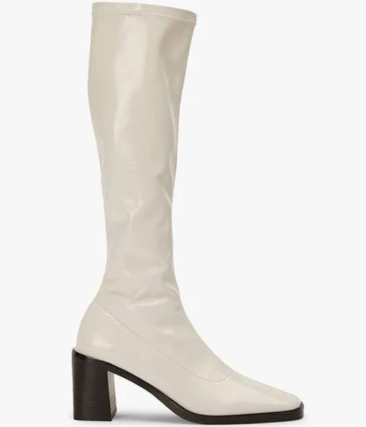 Damon Ecru Crinkle Patent Calf Boots | Boots | Tony Bianco Ecru Crinkle Patent / 10
