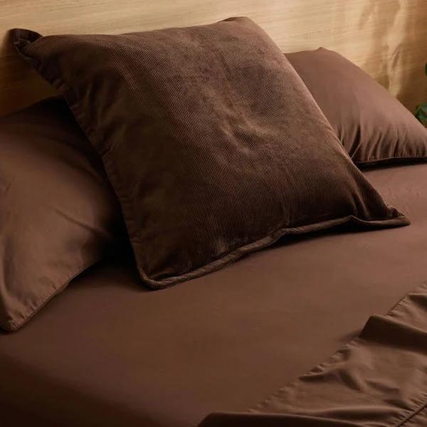 Darcy Corduroy | Chocolate European Pillowcase | Sheet Society