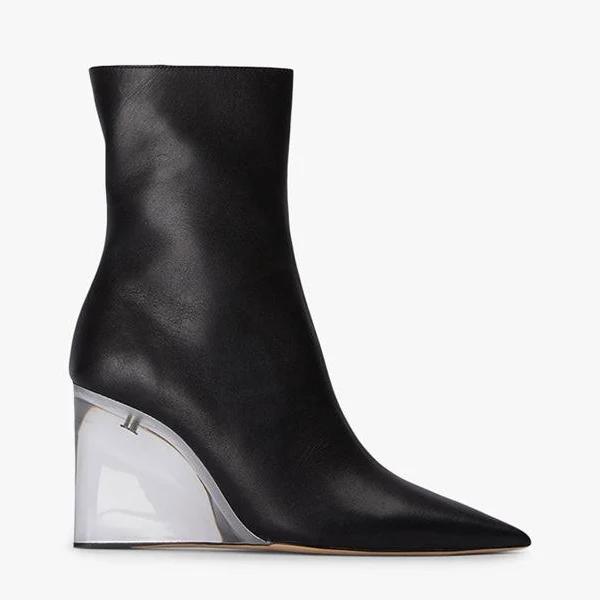 Dasha Black Como/Clear Ankle Boots | Boots | Tony Bianco Black Como/Clear / 7.5