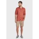 David Jones Academy Brand Hampton L/S Linen Shirt in Chilli, Size Medium