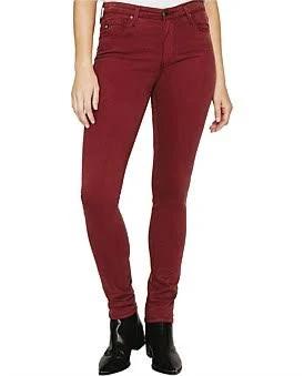 David Jones AG Adriano Goldschmied Prima Mid Rise Slim Jean in Dark Sangria, Size 32 in
