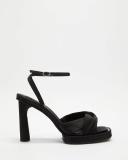 David Jones Alias Mae Gipsy Satin Heel in Black, Size 39 EU